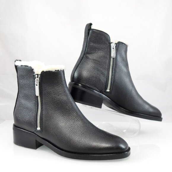 NWT$675 3.1 Phillip Lim Alexa Shearling-lined Leather Ankle Boots Zippers 8.5 - Picture 9 of 16